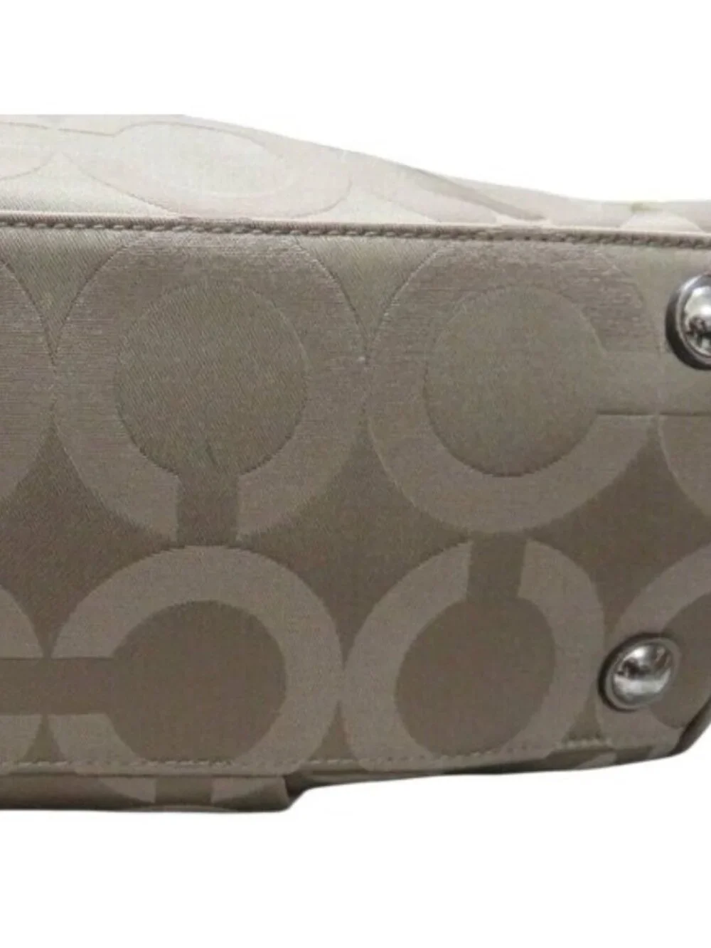 COACH 2013 Tan & Cream Signature Taylor OP Art Top Handle Satchel L1373-F25503